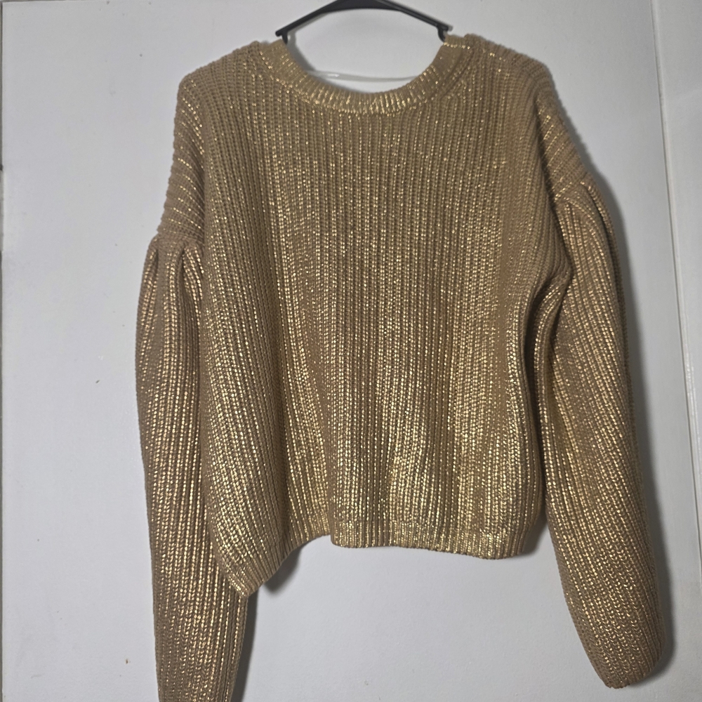 Kika Vargas Metallic Gold Sweater